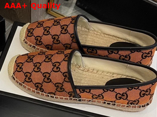 Gucci GG Multicolor Espadrille Orange and Blue GG Canvas 663674 Replica