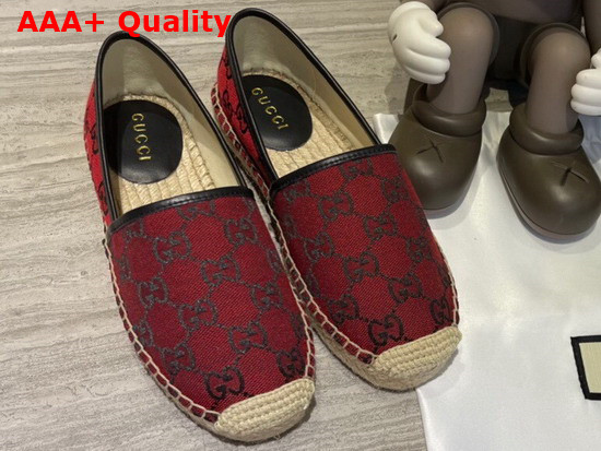 Gucci GG Multicolor Espadrille Red and Blue GG Canvas 663674 Replica