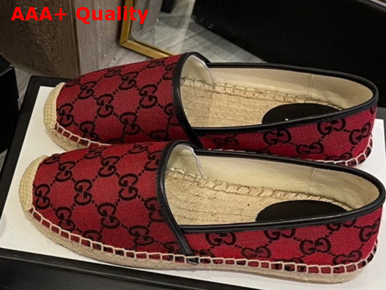 Gucci GG Multicolor Espadrille Red and Blue GG Canvas 663674 Replica