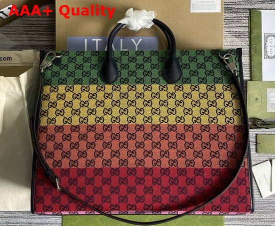 Gucci GG Multicolour Large Tote Bag Multicolour Canvas 659980 Replica