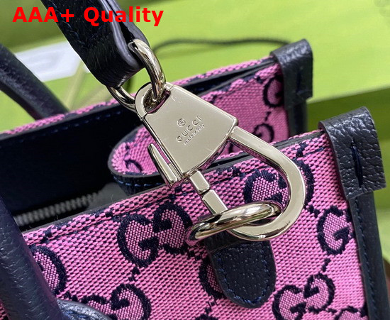 Gucci GG Multicolour Large Tote Bag Pink and Blue Canvas 659980 Replica