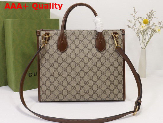 Gucci GG Small Tote Bag Beige Ebony GG Supreme Canvas 659983 Replica