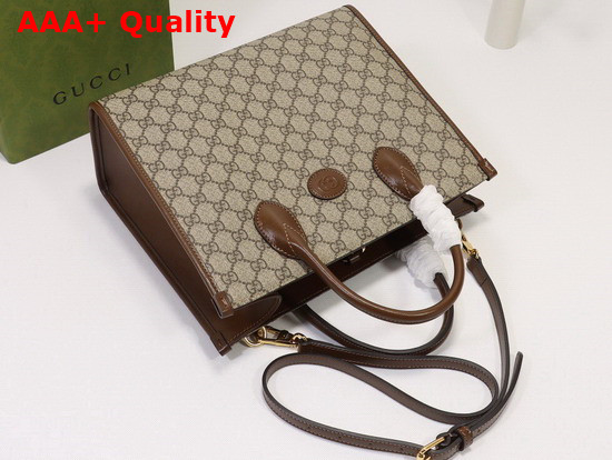 Gucci GG Small Tote Bag Beige Ebony GG Supreme Canvas 659983 Replica