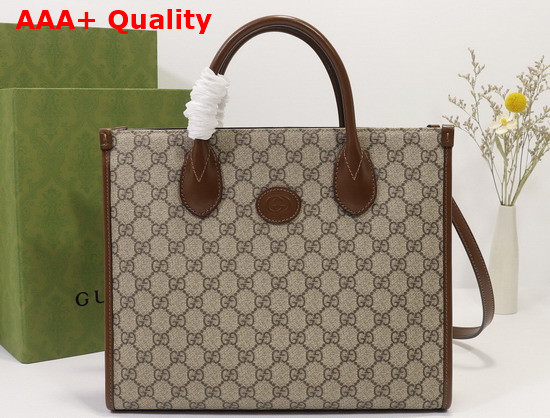 Gucci GG Small Tote Bag Beige Ebony GG Supreme Canvas 659983 Replica