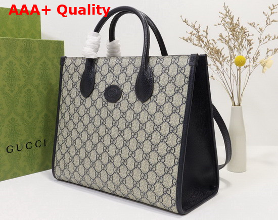 Gucci GG Small Tote Bag Beige and Blue GG Supreme Canvas 659983 Replica