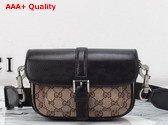 Gucci GG Super Mini Bag in Beige and Ebony Original GG Canvas and Brown Leather 795213 Replica