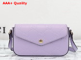 Gucci GG Super Mini Shoulder Bag in Light Purple GG Leather 772794 Replica