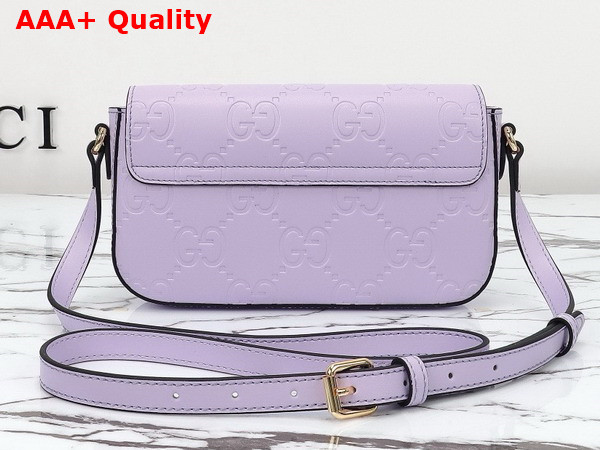 Gucci GG Super Mini Shoulder Bag in Light Purple GG Leather 772794 Replica