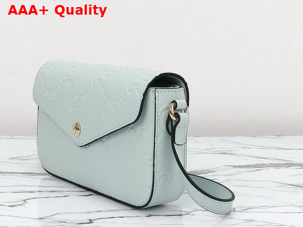 Gucci GG Super Mini Shoulder Bag in Pale Green GG Leather 772794 Replica