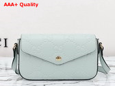 Gucci GG Super Mini Shoulder Bag in Pale Green GG Leather 772794 Replica