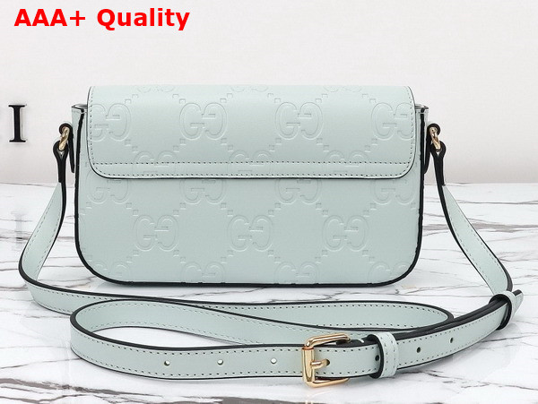 Gucci GG Super Mini Shoulder Bag in Pale Green GG Leather 772794 Replica