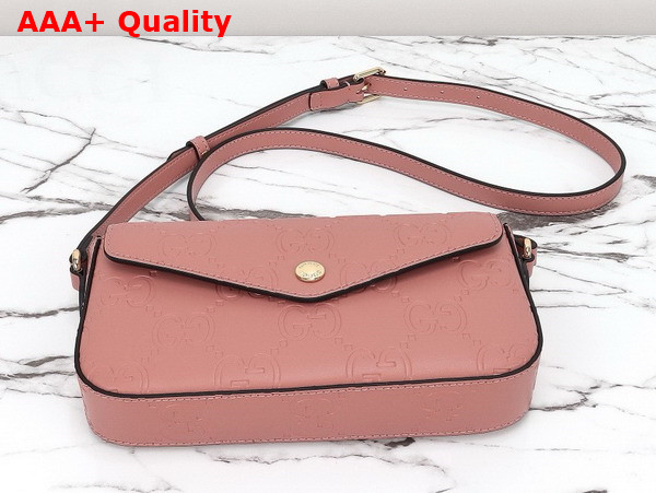 Gucci GG Super Mini Shoulder Bag in Rose Beige GG Leather 772794 Replica