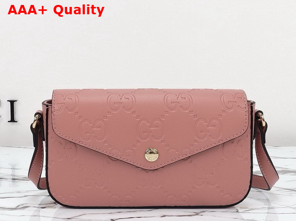 Gucci GG Super Mini Shoulder Bag in Rose Beige GG Leather 772794 Replica