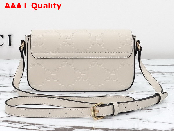 Gucci GG Super Mini Shoulder Bag in White GG Leather 772794 Replica