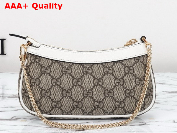 Gucci GG Super Mini Shoulder Bag with Charm in Beige and Ebony GG Supreme Canvas 784732 Replica