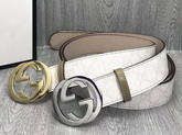 Gucci GG Supreme Belt with G Buckle White