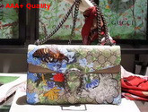 Gucci GG Supreme Canvas Bag with Painted Flowers and Patches Small Size Replica