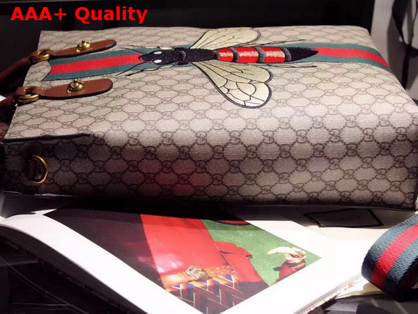 Gucci GG Supreme Canvas Tote With Bee Embroidery Replica