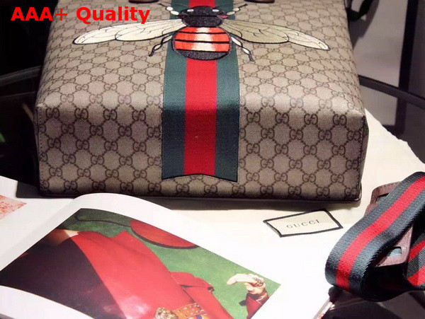 Gucci GG Supreme Canvas Tote With Bee Embroidery Replica