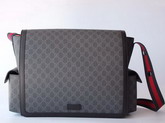 Gucci GG Supreme Diaper Bag Black and Grey GG Supreme Canvas 495909