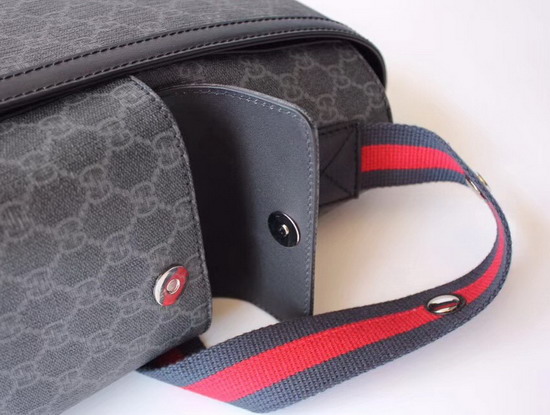 Gucci GG Supreme Diaper Bag Black and Grey GG Supreme Canvas 495909