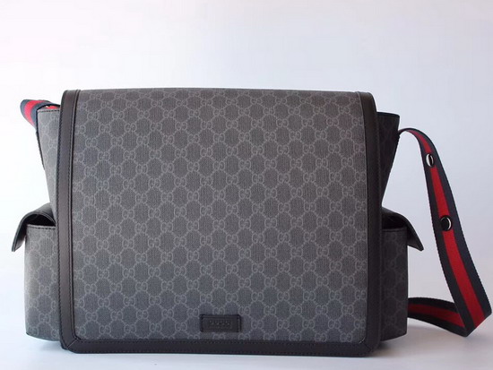 Gucci GG Supreme Diaper Bag Black and Grey GG Supreme Canvas 495909