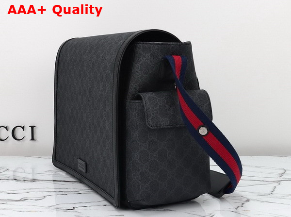 Gucci GG Supreme Diaper Bag in Black and Grey GG Supreme Canvas 495909 Replica