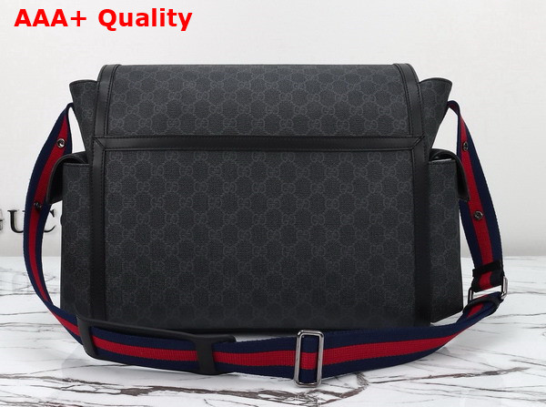 Gucci GG Supreme Diaper Bag in Black and Grey GG Supreme Canvas 495909 Replica