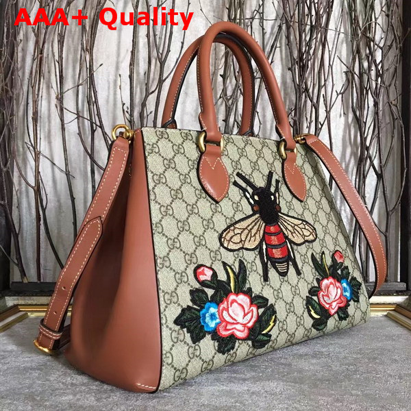 Gucci GG Supreme Embroided Top Handle Bag Replica