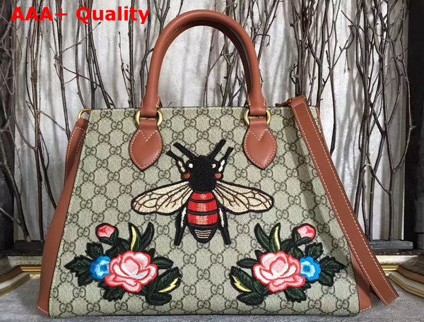 Gucci GG Supreme Embroided Top Handle Bag Replica