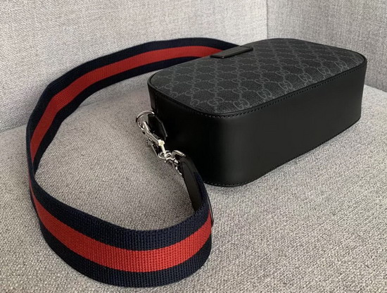 Gucci GG Supreme Shoulder Bag Black Grey GG Supreme Canvas