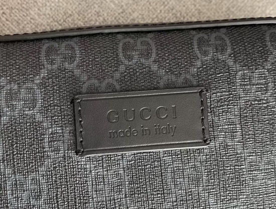 Gucci GG Supreme Shoulder Bag Black Grey GG Supreme Canvas