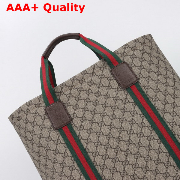 Gucci GG Tender Medium Tote Bag in Beige and ebony GG Supreme Tender Canvas 763287 Replica