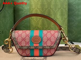 Gucci GG Top Handle Mini Bag with Web Pink GG Supreme Canvas 723762 Replica