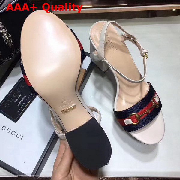 Gucci Grosgrain Web Sandal White Leather Replica