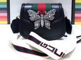 Gucci GucciTotem Small Shoulder Bag Black Leather 505387