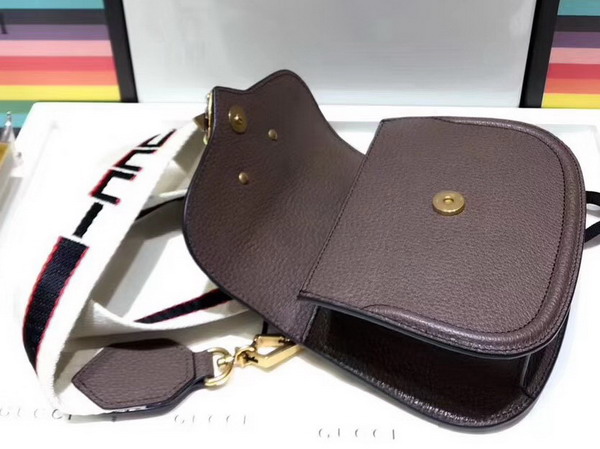 Gucci GucciTotem Small Shoulder Bag Brown Leather 500756