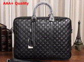 Gucci Guccissima Leather Briefcase in Black Replica