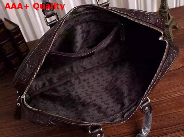 Gucci Guccissima Leather Briefcase in Dark Brown Replica