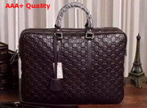 Gucci Guccissima Leather Briefcase in Dark Brown Replica