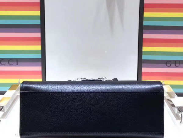 Gucci Guccitotem Medium Top Handle Bag in Black Leather