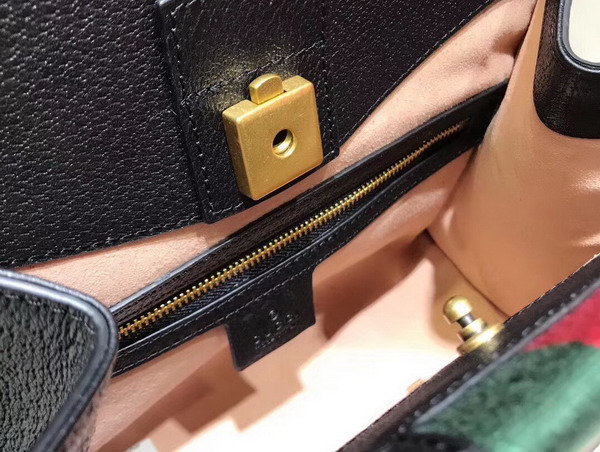 Gucci Guccitotem Medium Top Handle Bag in Black Leather