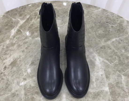 Gucci Half Boot in Black Gucci Signature Leather and Smooth Leather