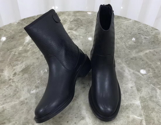 Gucci Half Boot in Black Gucci Signature Leather and Smooth Leather