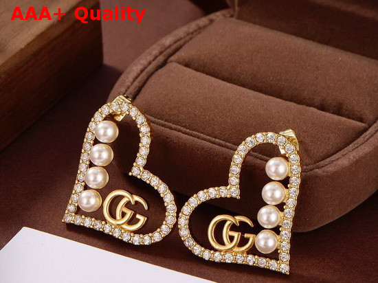 Gucci Heart Earings in Gold Replica