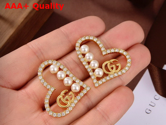 Gucci Heart Earings in Gold Replica