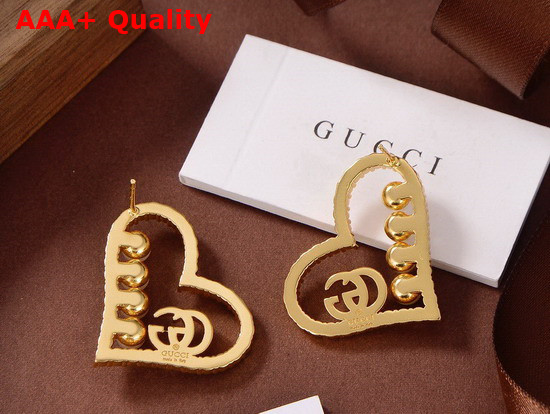 Gucci Heart Earings in Gold Replica