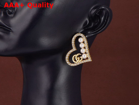 Gucci Heart Earings in Gold Replica