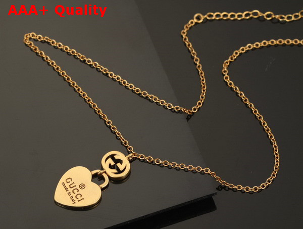 Gucci Heart Shaped Necklace in Antique Gold Replica