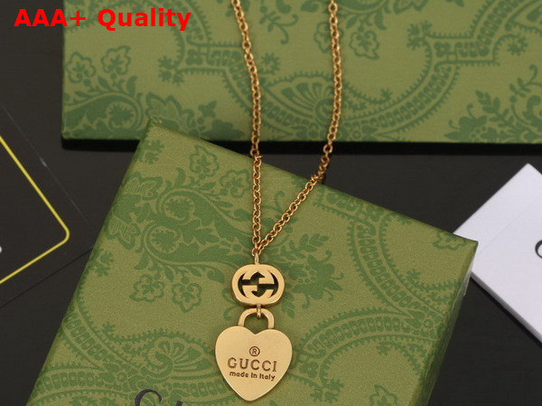 Gucci Heart Shaped Necklace in Antique Gold Replica